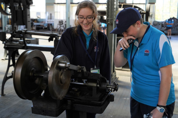 Scholars Hannah Palmer and India Dalton at the Lithgow Small Arms Factory Museum
