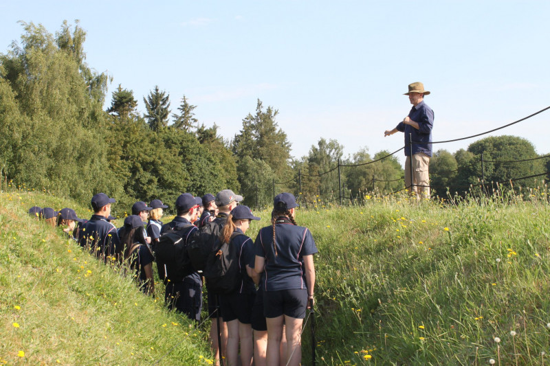 PAMS 2018 Brad and students trenches at