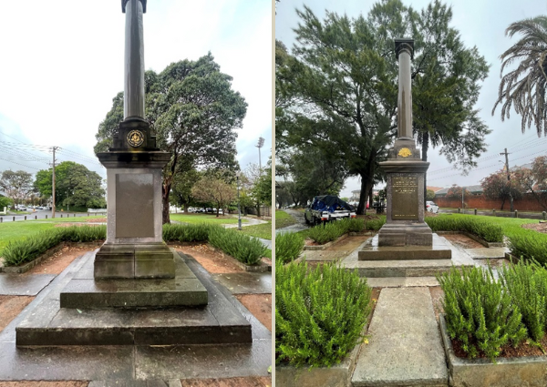 Kogarah War Memorial before conservation. 