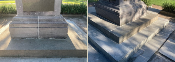 Repaired mortar and steps after conservation. 