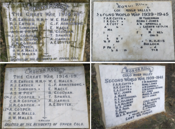 Colo War Memorial Before and afters