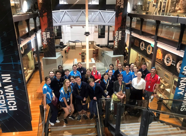 2022 scholars and teachers at the Garden Island Naval Heritage Centre.