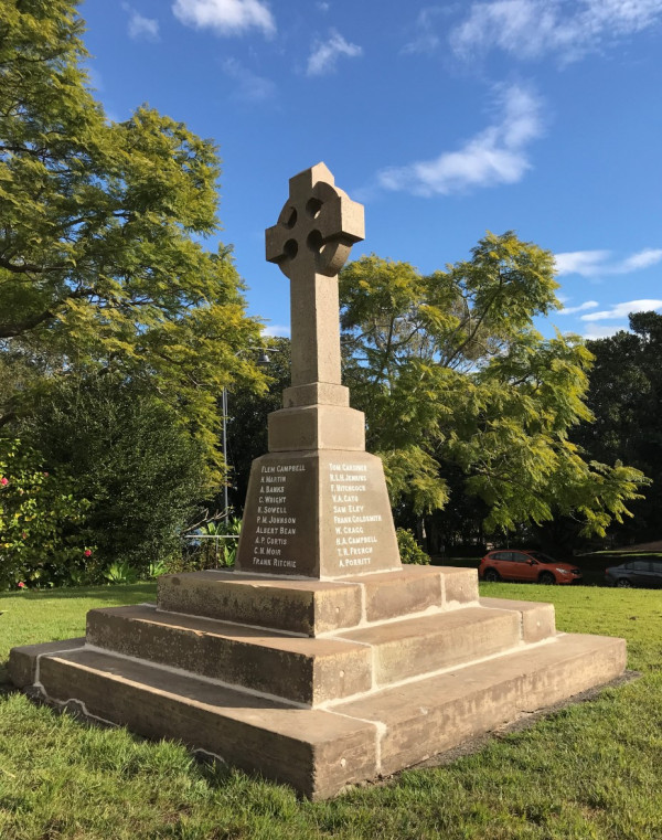 The Celtic Cross War Memorial following conservation works.