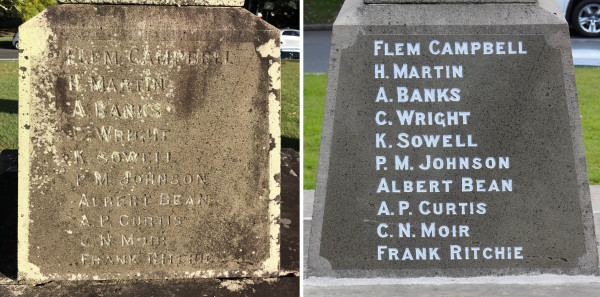 Before and after shots showing results of conservation work.