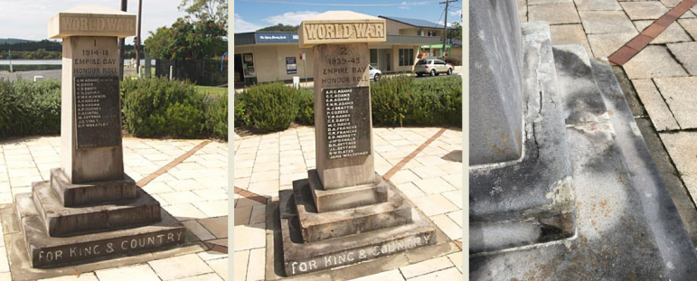 Empire Bay War Memorial before conservation