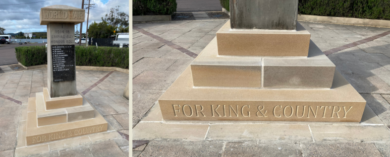 After conservation – the new base with the matching inscription